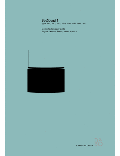 bang & olufsen beosound 1 Beousound 1 Service Manual
